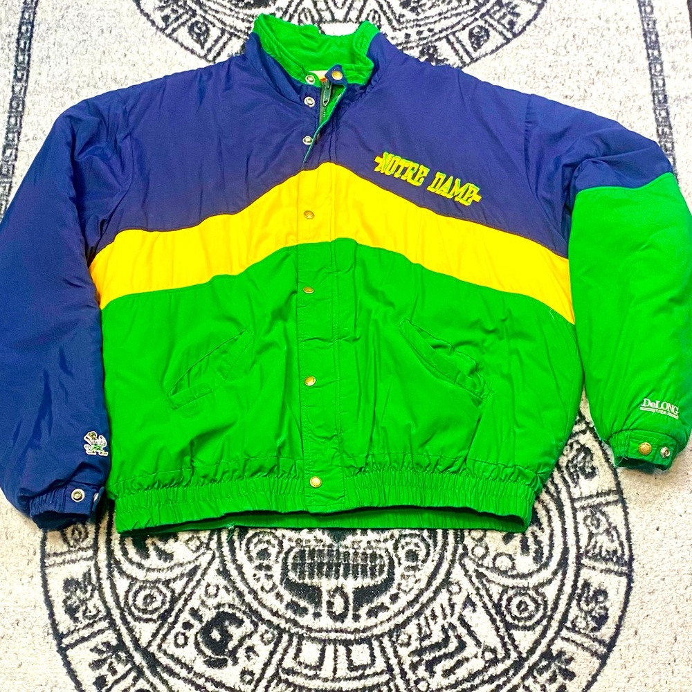 DeLong NCAA Notre Dame Fighting Irish 1980's Jacket // XL